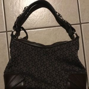 DKNY Canvas and Leather shoulder purse